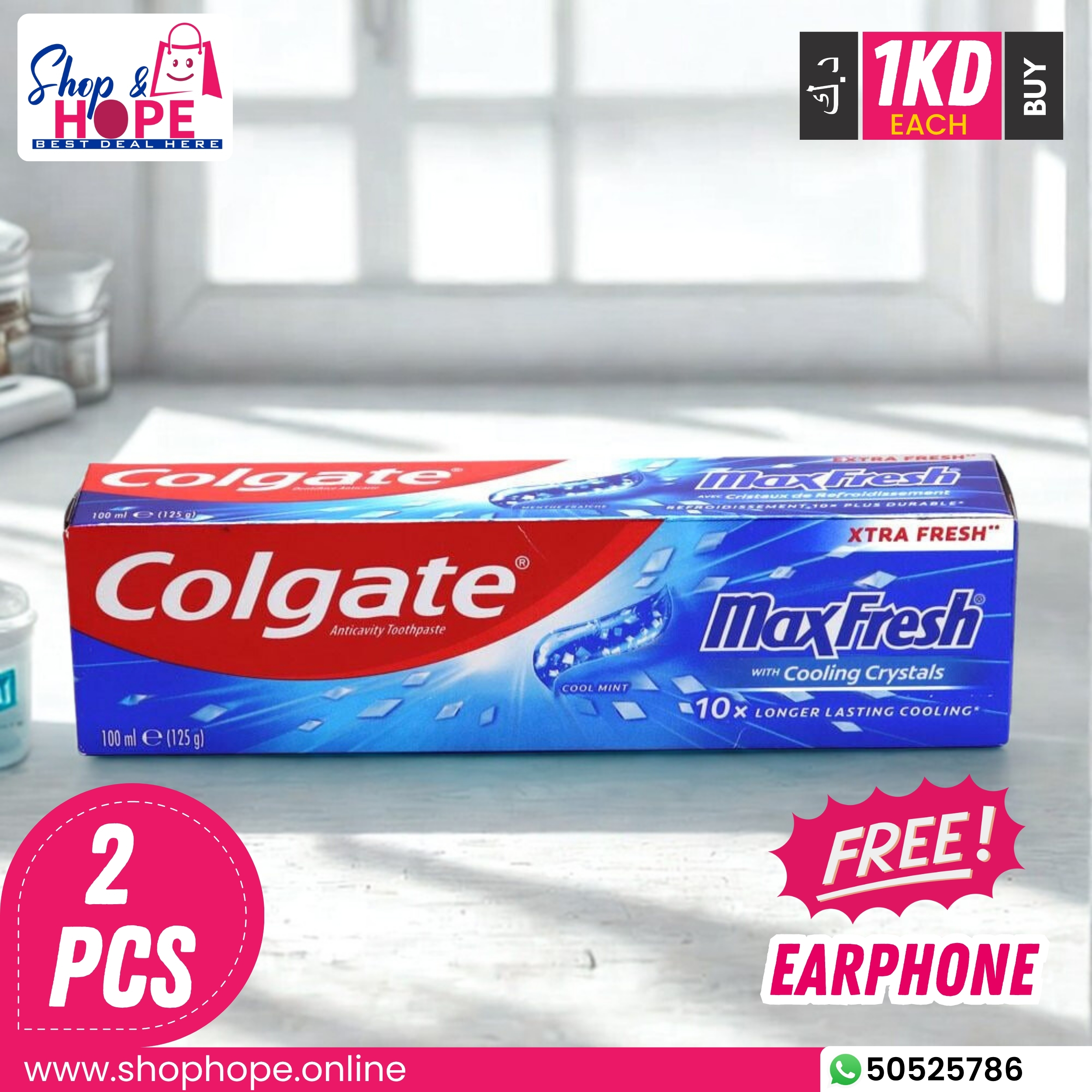 Buy Colgate MaxFresh Xtra Fresh Toothpaste – 10X Fresh Breath (100ml, Twin Pack) Colgate MaxFresh Cool Mint Toothpaste Xtra Fresh 100ml pack with cooling crystals and free earphone offer vColgate MaxFresh Cool Mint Toothpaste Xtra Fresh 100ml pack with cooling crystals and free earphone offer