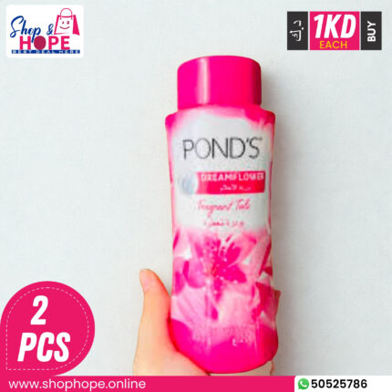 Pond's Dreamflower Fragrant Talc Pink Lily, 2 pcs pack, for long-lasting freshness and floral fragrance