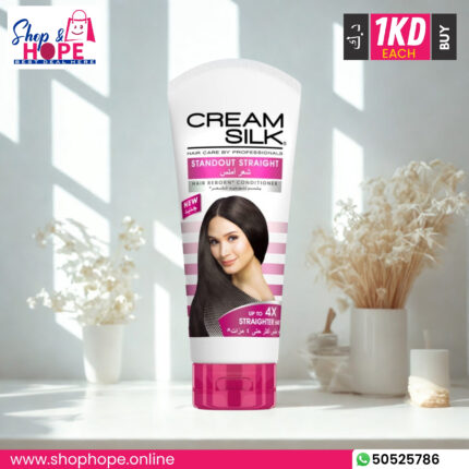 Cream Silk Standout Straight Conditioner tube with Frizz Defense Complex for salon-smooth, straight hair