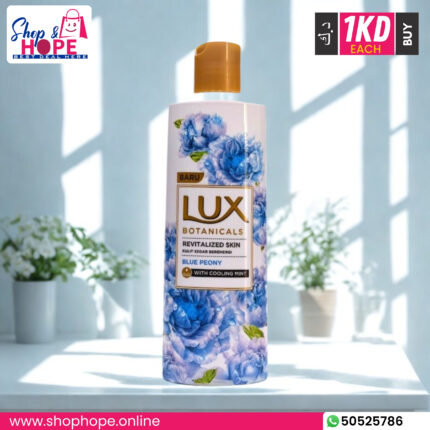 Lux Blue Peony Body Wash bottle with cooling mint, floral design for fresh, revitalized, smooth skin Product Image alt text