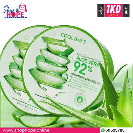 Cool Day's Aloe Vera 92% Soothing Moisturizing Gel tub for face, hair, and body multipurpose use