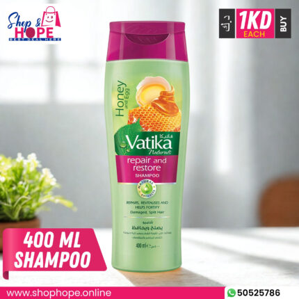 Vatika Repair & Restore Shampoo with Honey and Egg for damaged hair, 400 ml bottle