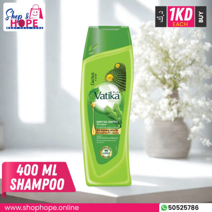 Vatika Hair Fall Control Shampoo Cactus & Ginger, herbal anti-hair fall, 400 ml bottle