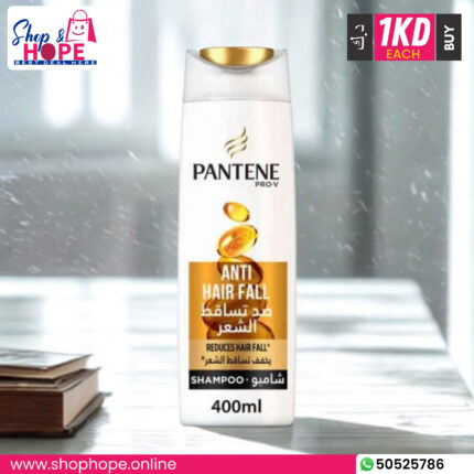 Pantene Pro-V Anti Hair Fall Shampoo 400ml bottle, strengthens and reduces hair fall
