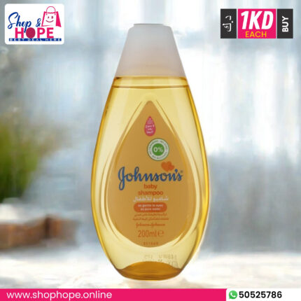 Johnson's Baby Shampoo bottle, 200ml, tear-free gentle cleanser for infants