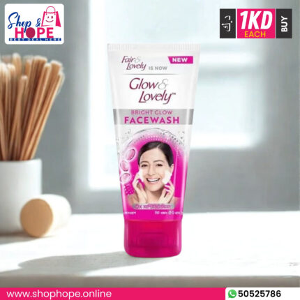 Glow & Lovely Bright Glow Facewash tube for radiant, bright skin with multi-vitamins