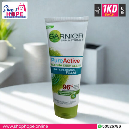 Garnier Pure Active Matcha Deep Clean Dirt & Oil-Control Foam Face Wash, 100g