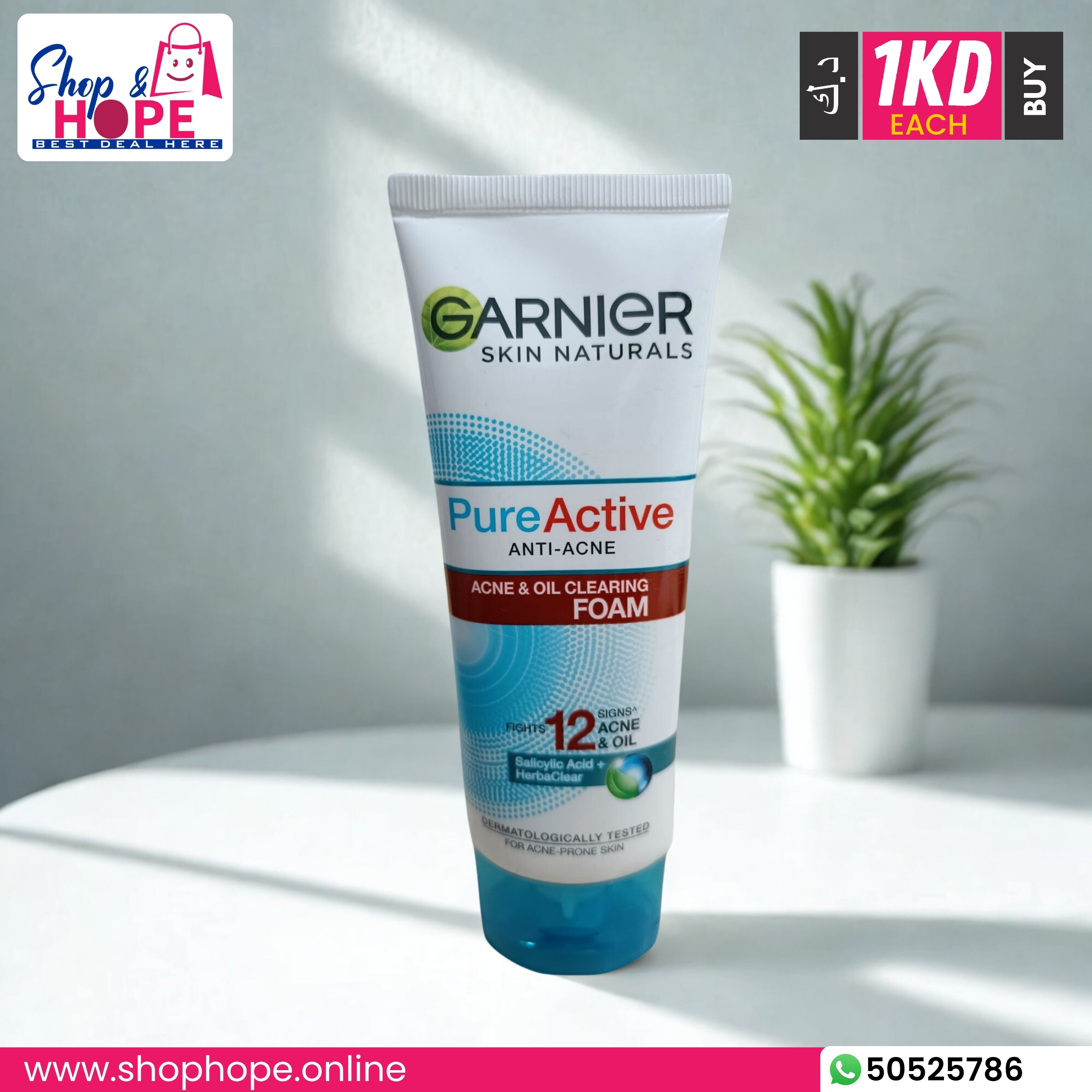 313Garnier Pure Active Anti-Acne Foam 100ml – Anti-Acne, Oil Control, Pore Tightening Face Cleanser Garnier Pure Active Anti-Acne Acne & Oil Clearing Foam Face Wash, 100ml