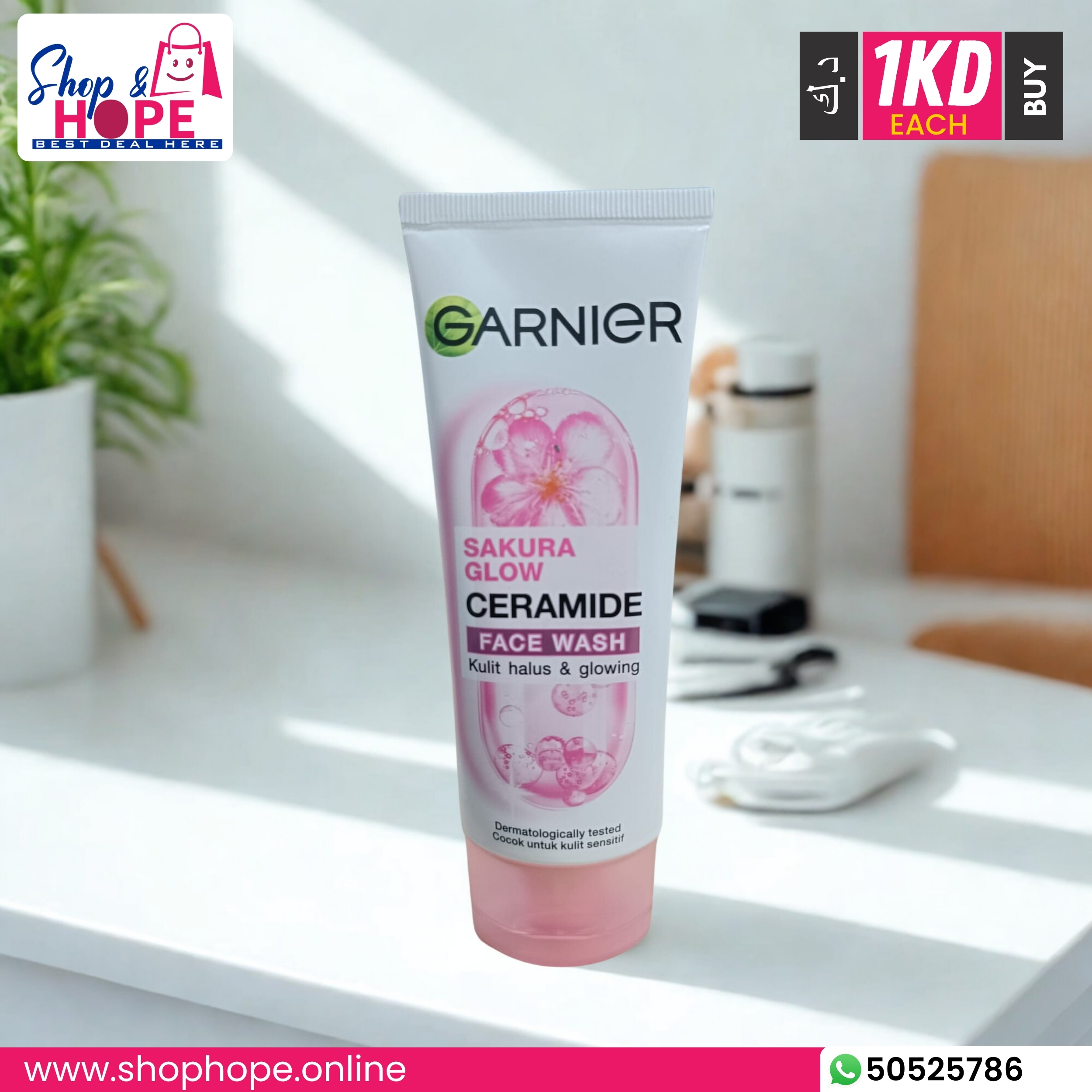 316Garnier Sakura Glow Ceramide Face Wash 100g – Radiant Glow, Hydrating, Gentle Cleanser Garnier Sakura Glow Ceramide Face Wash 100g – glowing, hydrated, radiant skin with Sakura extract