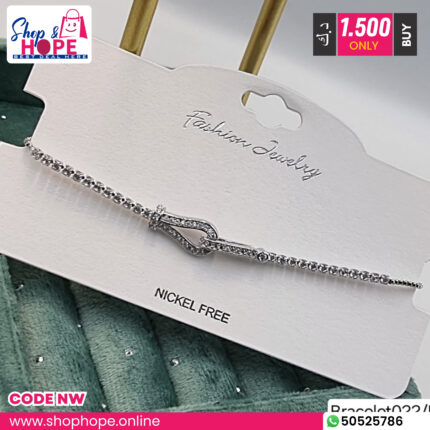 Elegant silver nickel-free crystal fashion bracelet for women