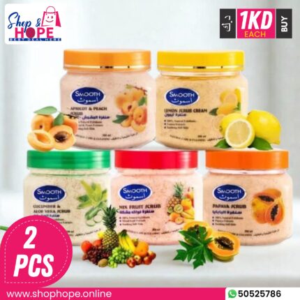 Smooth Mix Fruit Scrub Cream with natural fruit exfoliants for radiant, glowing skin, 300 ml jar